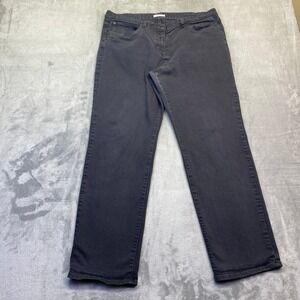 Eileen Fisher Womens Gray Straight Leg Stretch Denim Jeans Portugal Sz 16 Grunge
